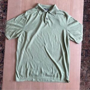 Holt Renfrew Sage Green Cotton Polo Shirt